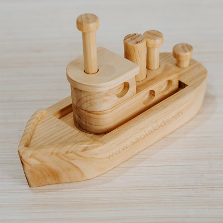 Đồ chơi, quà lưu niệm tàu kiểm ngư gỗ thông