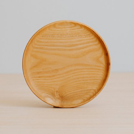 Khay gỗ hình tròn màu dầu