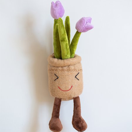 Sản phẩm may handmade bình hoa tulip màu xanh