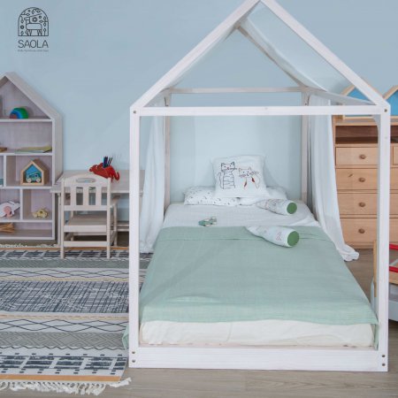 Giường lều gỗ thông cho bé